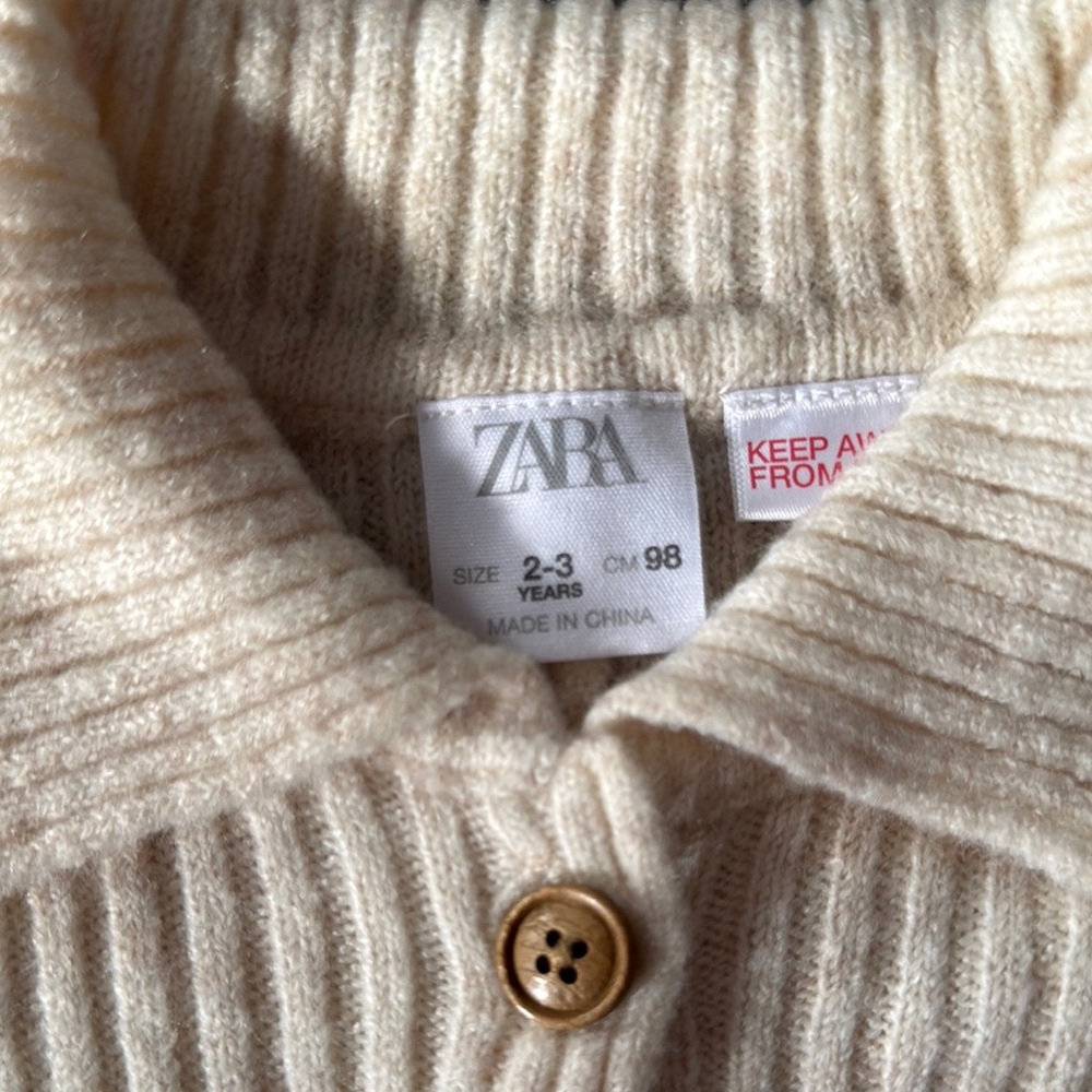 Cream Ribbed Knit Jumpsuit - Picture 2 of 3